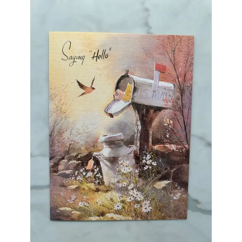 Set of 6 Vintage Floral & Cottage Note Cards, No Envelopes